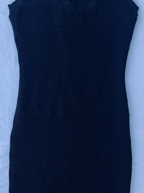 ICON Navy Horizontal Band Bodycon Mini Dress